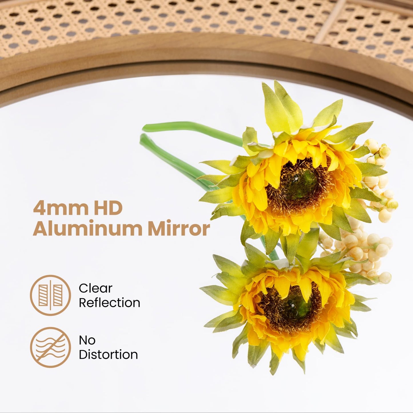 Tangkula Rattan Wall Mirror