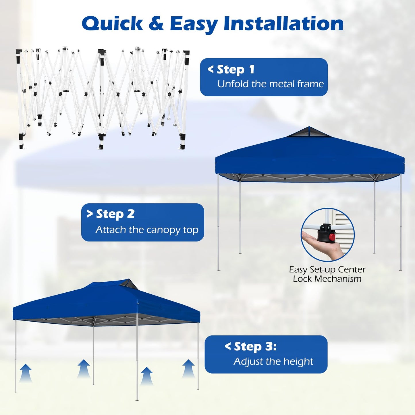 Tangkula 10x10 FT Pop Up Canopy 2-Tier Outdoor Tent with Vented Top