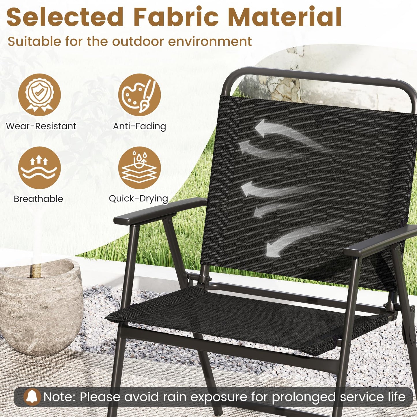 Tangkula 3 Pieces Folding Patio Bistro Set