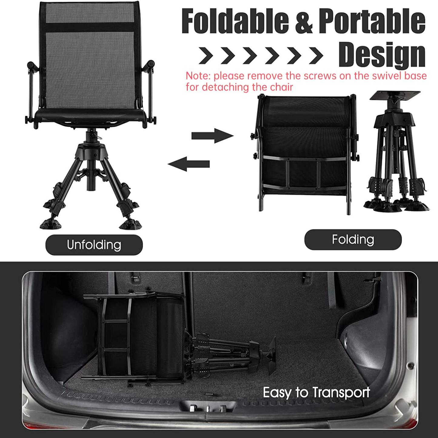 360-degree Swivel Hunting Blind Chair - Tangkula