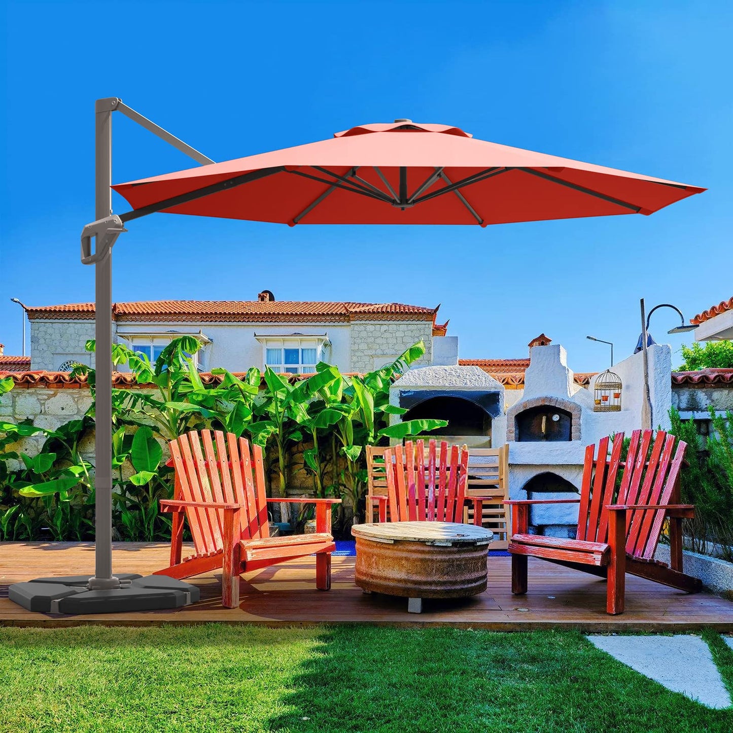 Tangkula 11 Ft Patio Cantilever Umbrella for Backyard Deck Poolside