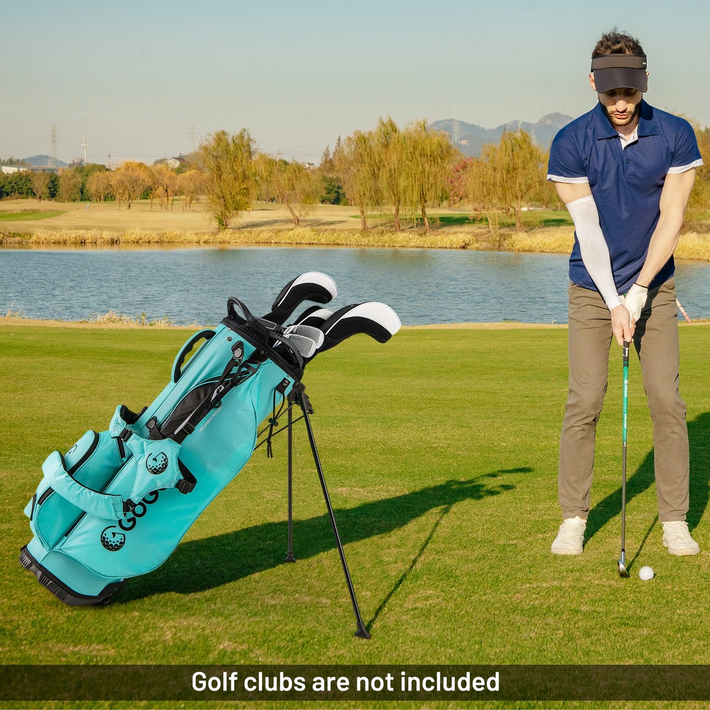 Tangkula Golf Stand Bag w/8 Way Top Dividers