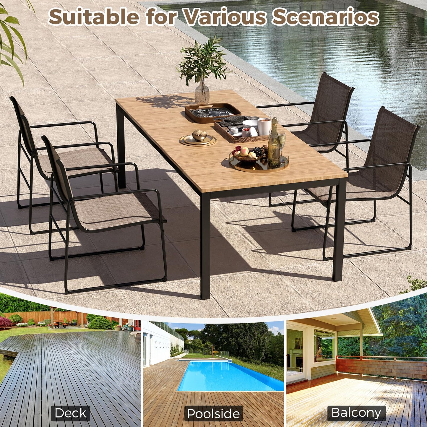 Tangkula Outdoor Dining Chairs Set Patio Furniture Chairs
