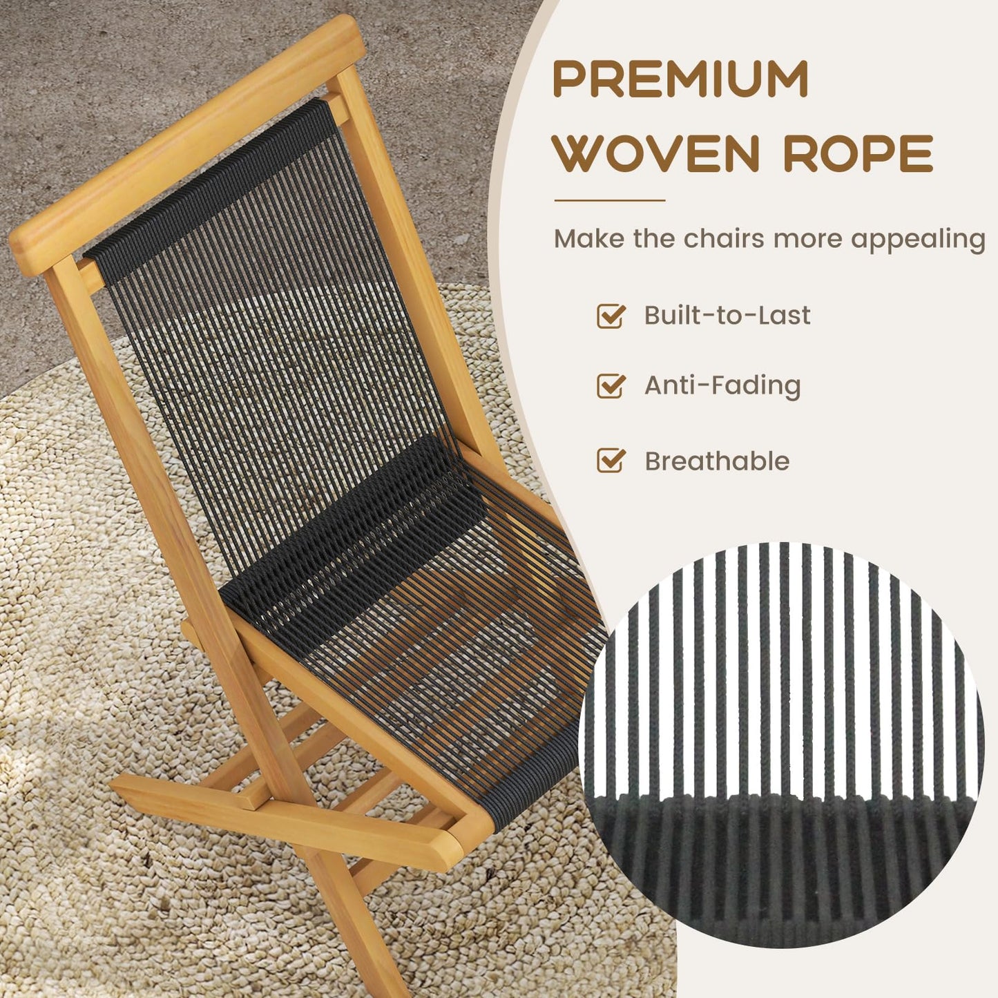Tangkula 3-Piece Patio Bistro Set