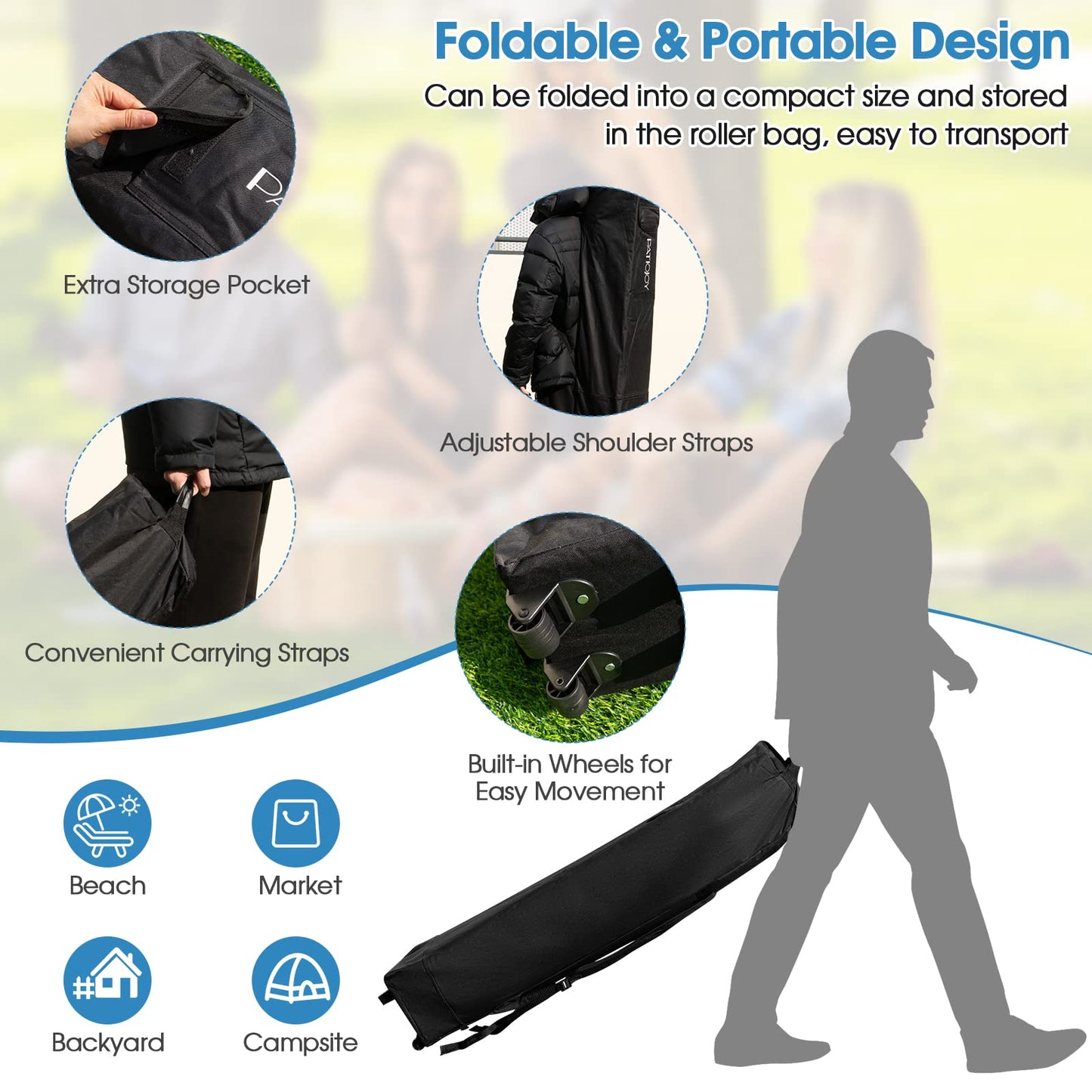 Tangkula 10x10 Ft Pop Up Canopy with Netting