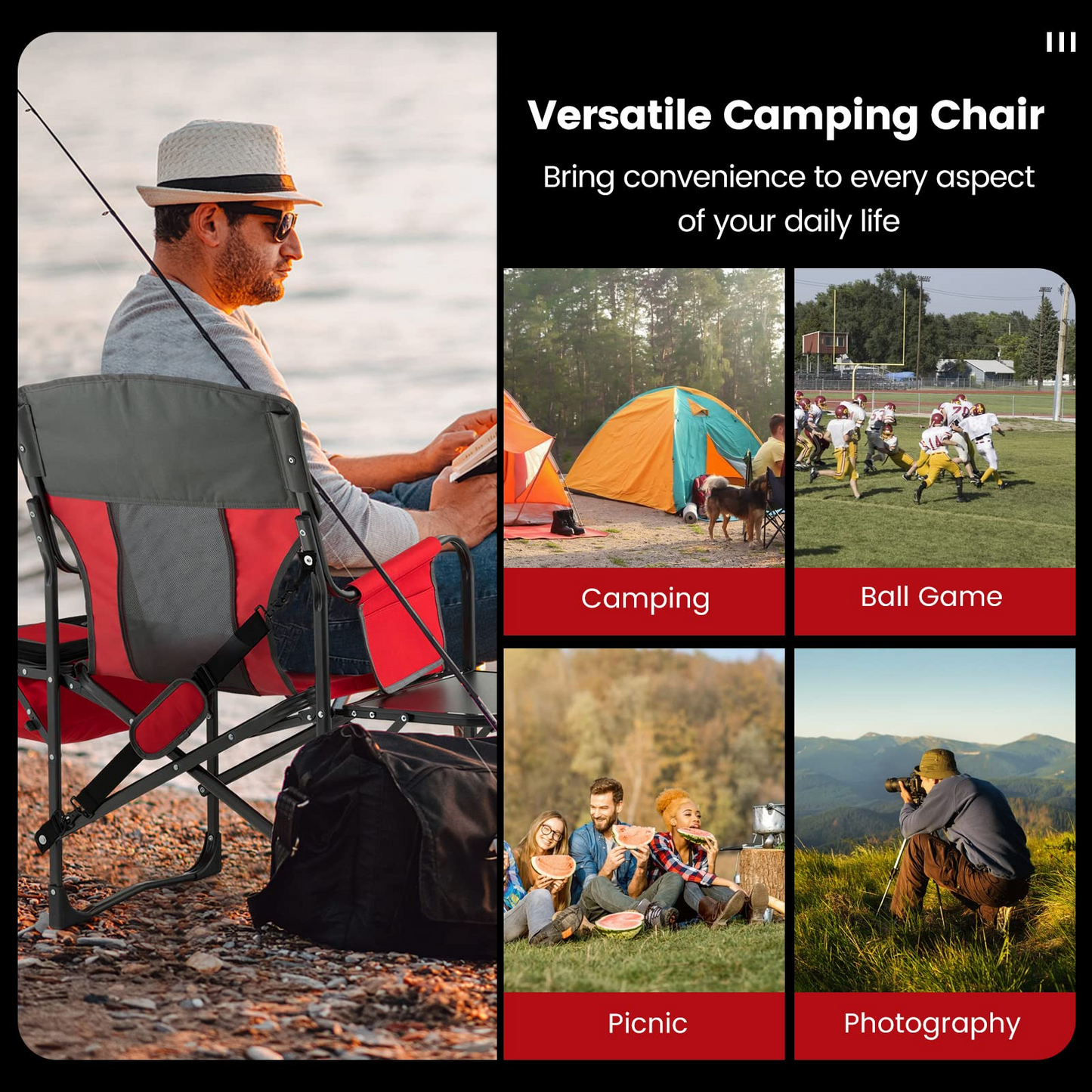 Tangkula Folding Camping Chair, Director Chair
