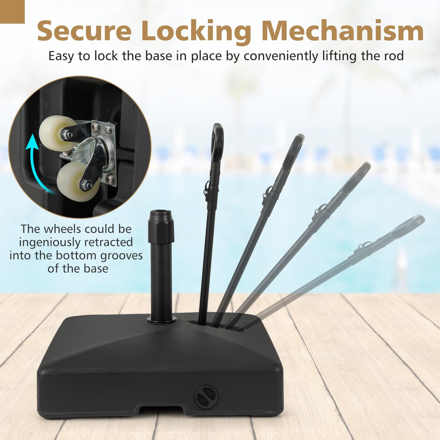 Tangkula Umbrella Base with Wheels