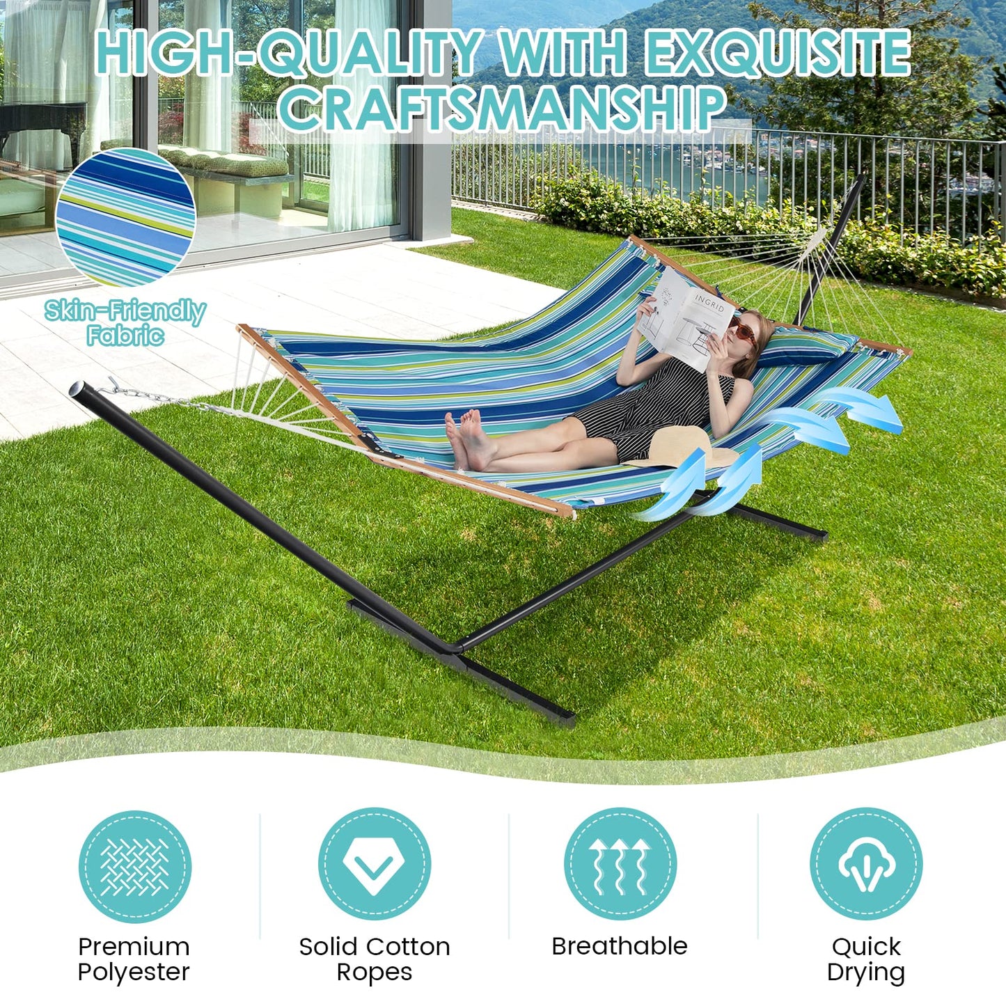 Tangkula 10.5FT Double Hammock