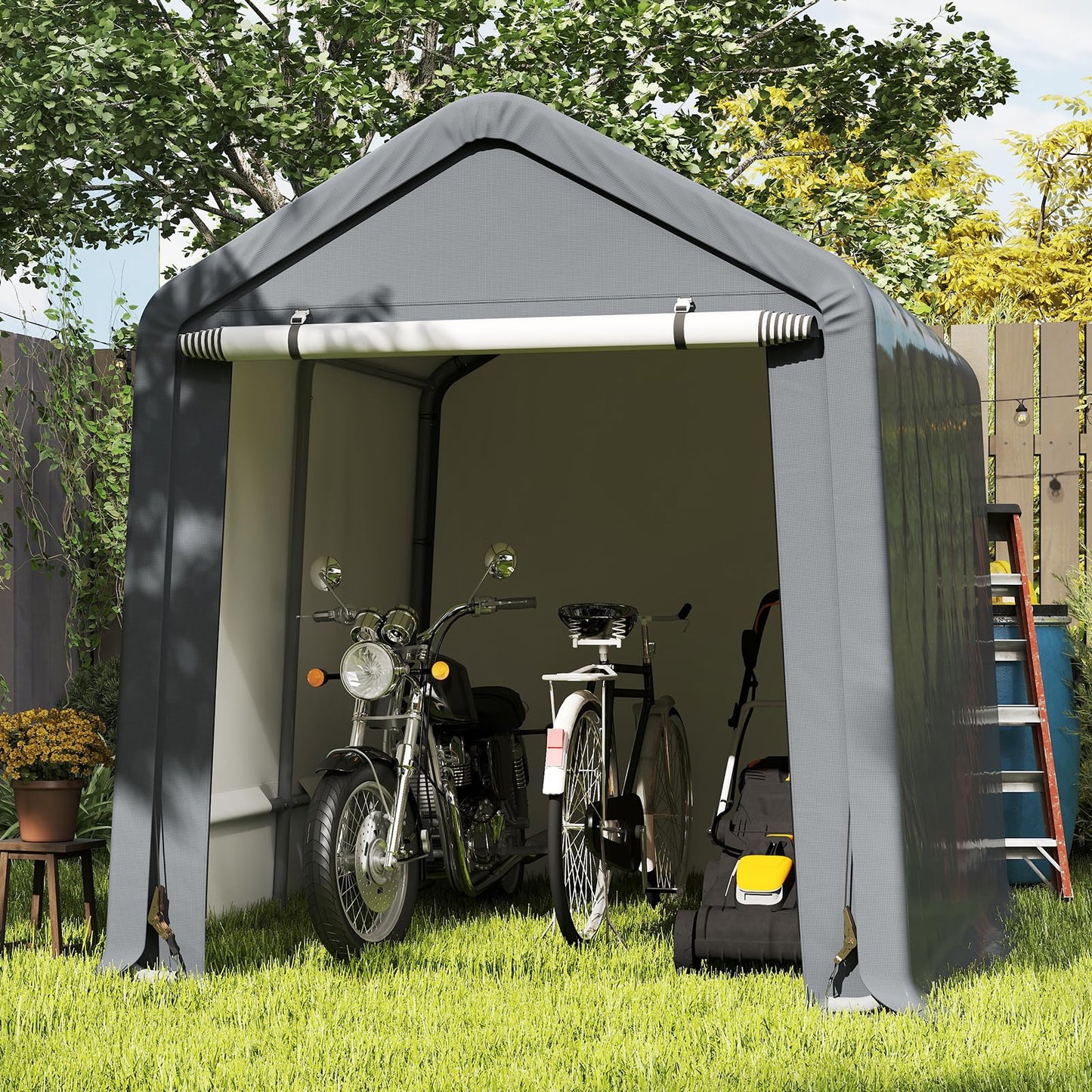 Tangkula 6x6.5/8x6.5Ft Portable Shed