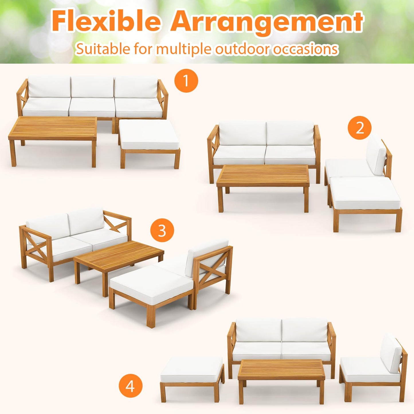 Tangkula 5 Piece Outdoor Conversation Furniture Set