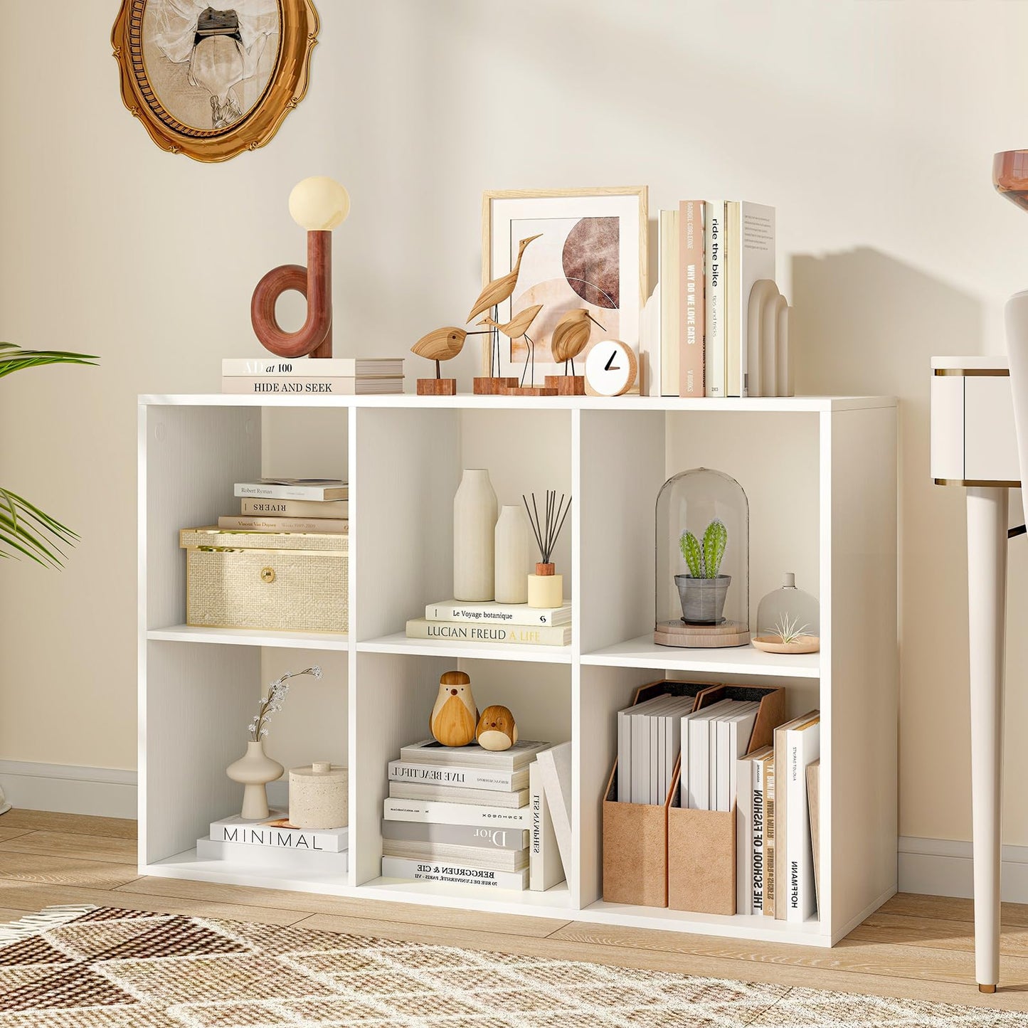 Tangkula 6-Cube Bookcase, 3-Tier Bookshelf with Open Compartments