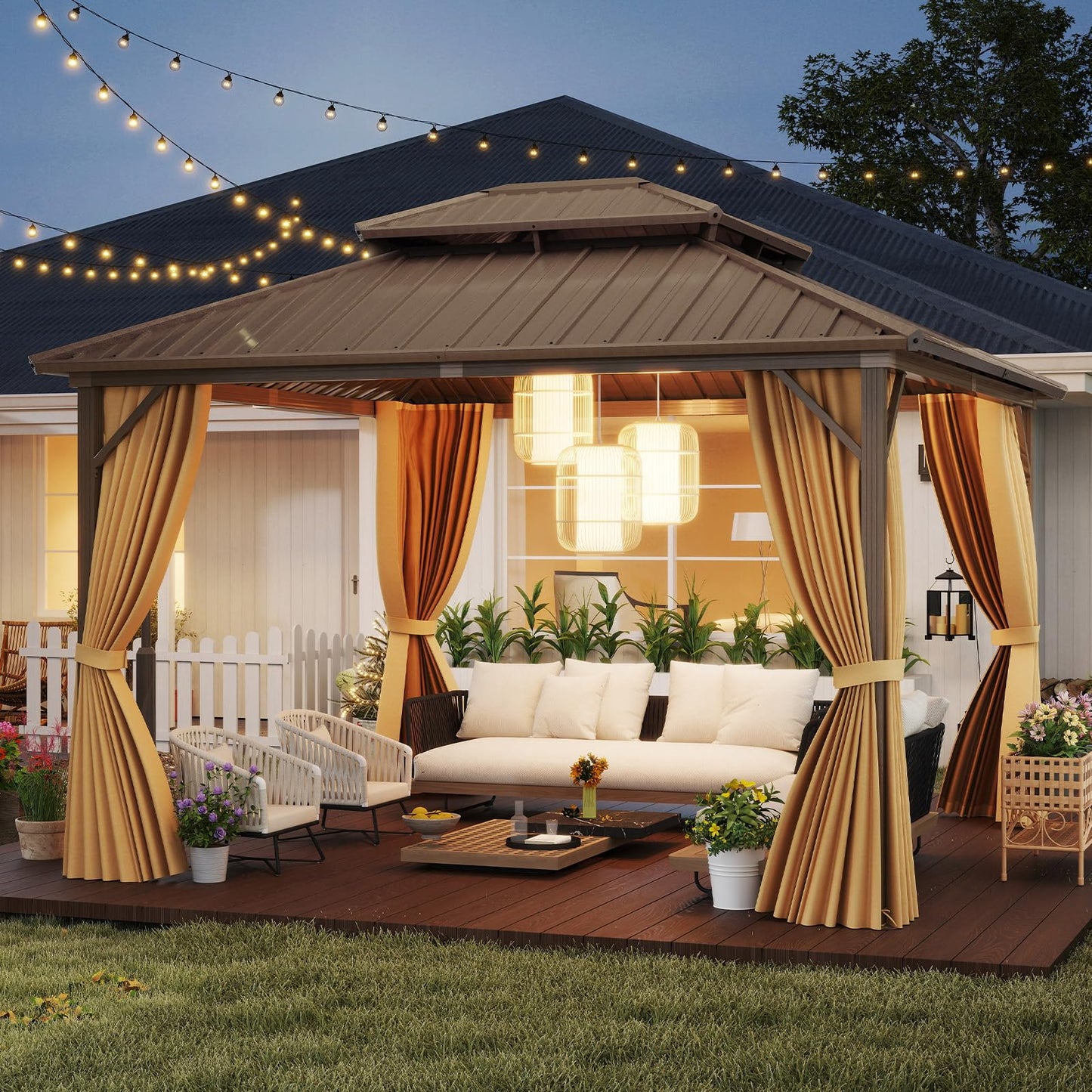 Tangkula 12x12 FT Hardtop Gazebo for Patio Garden Deck