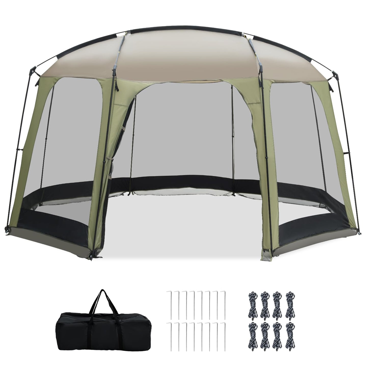 Tangkula 12.5' x 11.7' Screen House Tent for Garden and Outdoor Activities