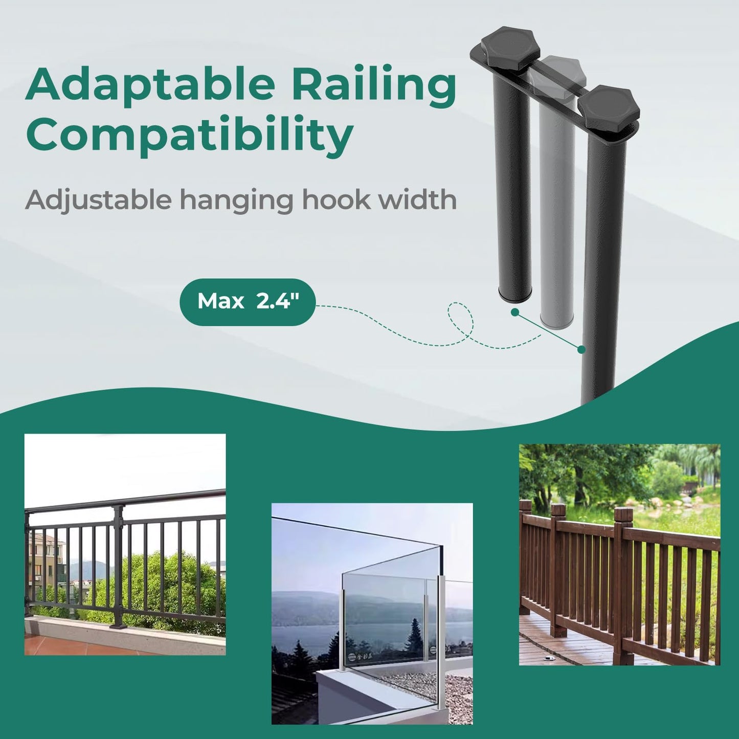 Tangkula Balcony Railing Table Outdoor Folding Hanging Table(24” x 20” x 20”)