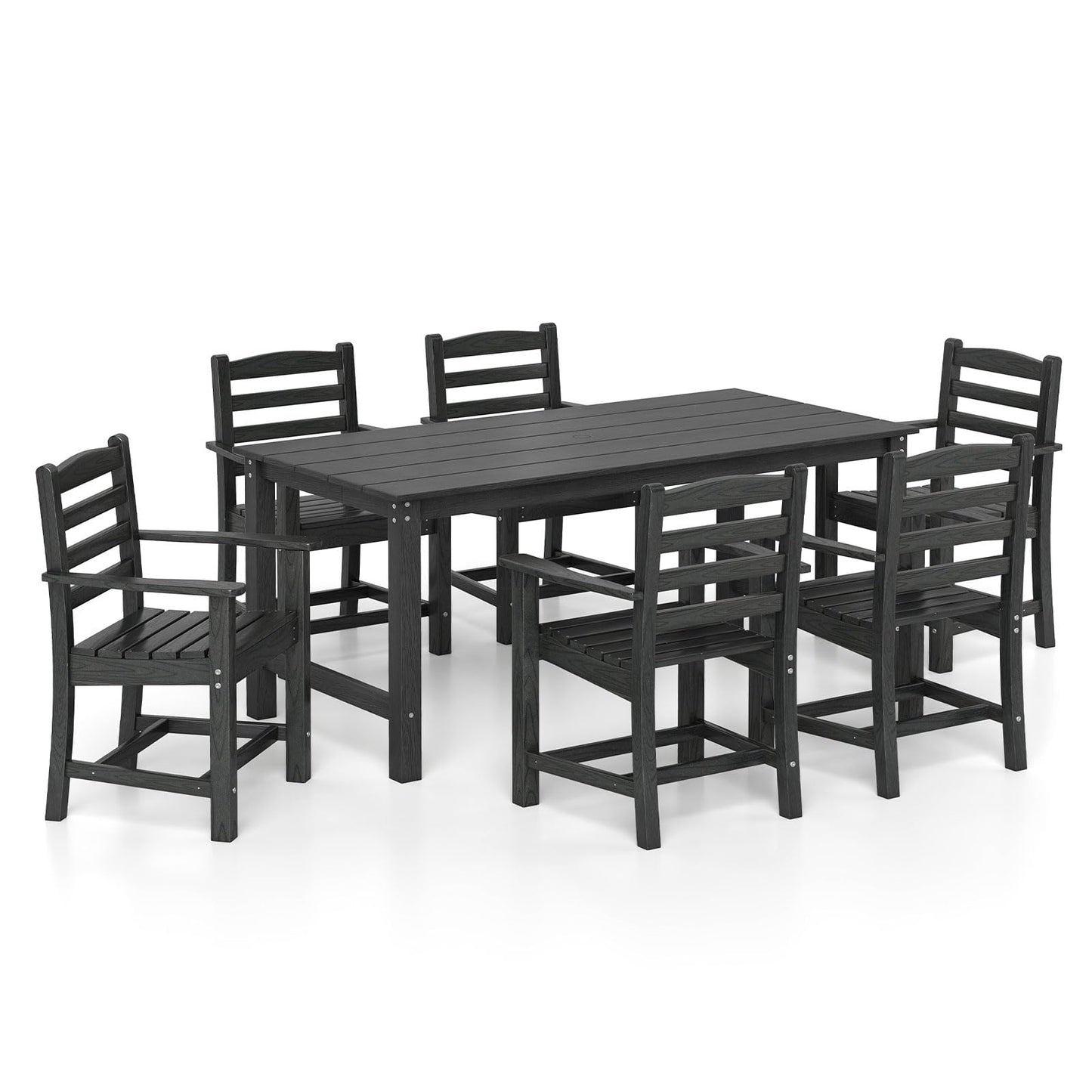 Tangkula 7 Pcs Outdoor Dining Table Set for 6