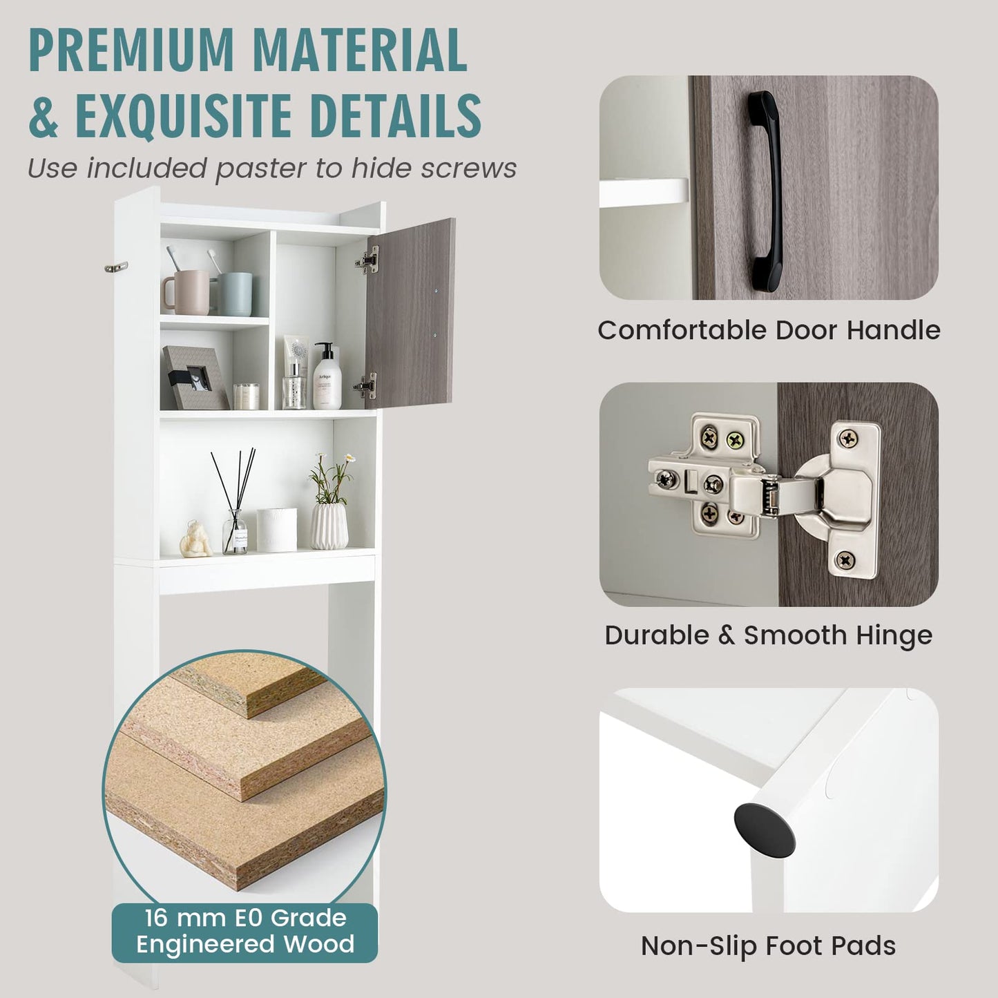 Tangkula Over The Toilet Storage Cabinet for Bathroom Toilet Laundry Room