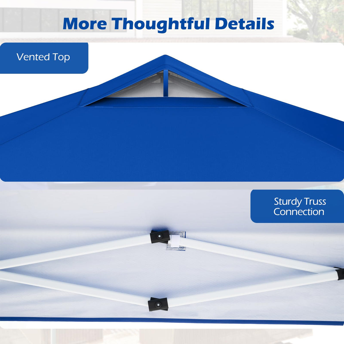 Tangkula Tonnelle escamotable 3 x 3 m à deux niveaux avec toit ventilé