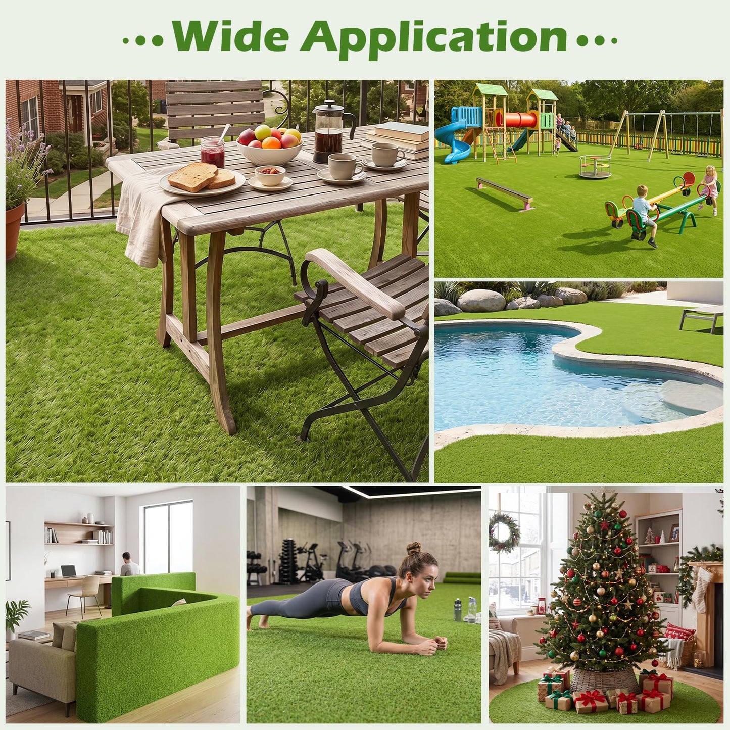 Tangkula 15 FT x 7 FT Artificial Turf Rug with 0.75" Pile Height