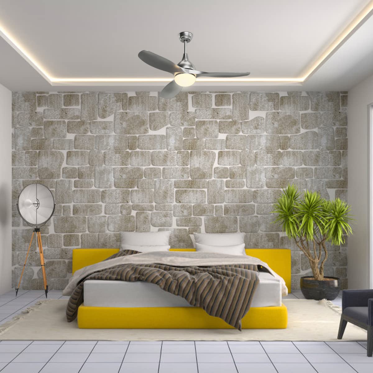 Tangkula Modern Ceiling Fan with Remote Control