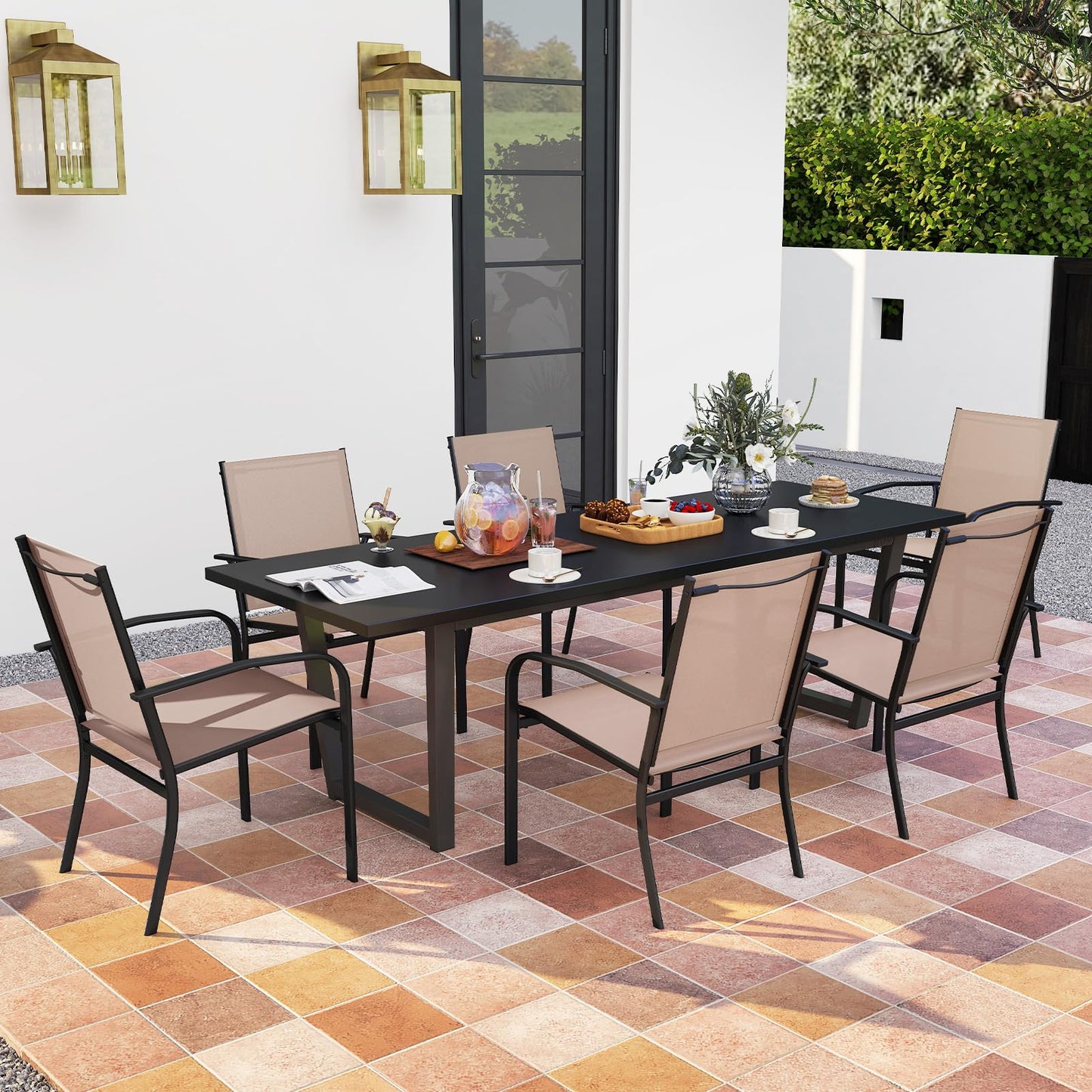 Ensemble de chaises de salle à manger d'extérieur Tangkula