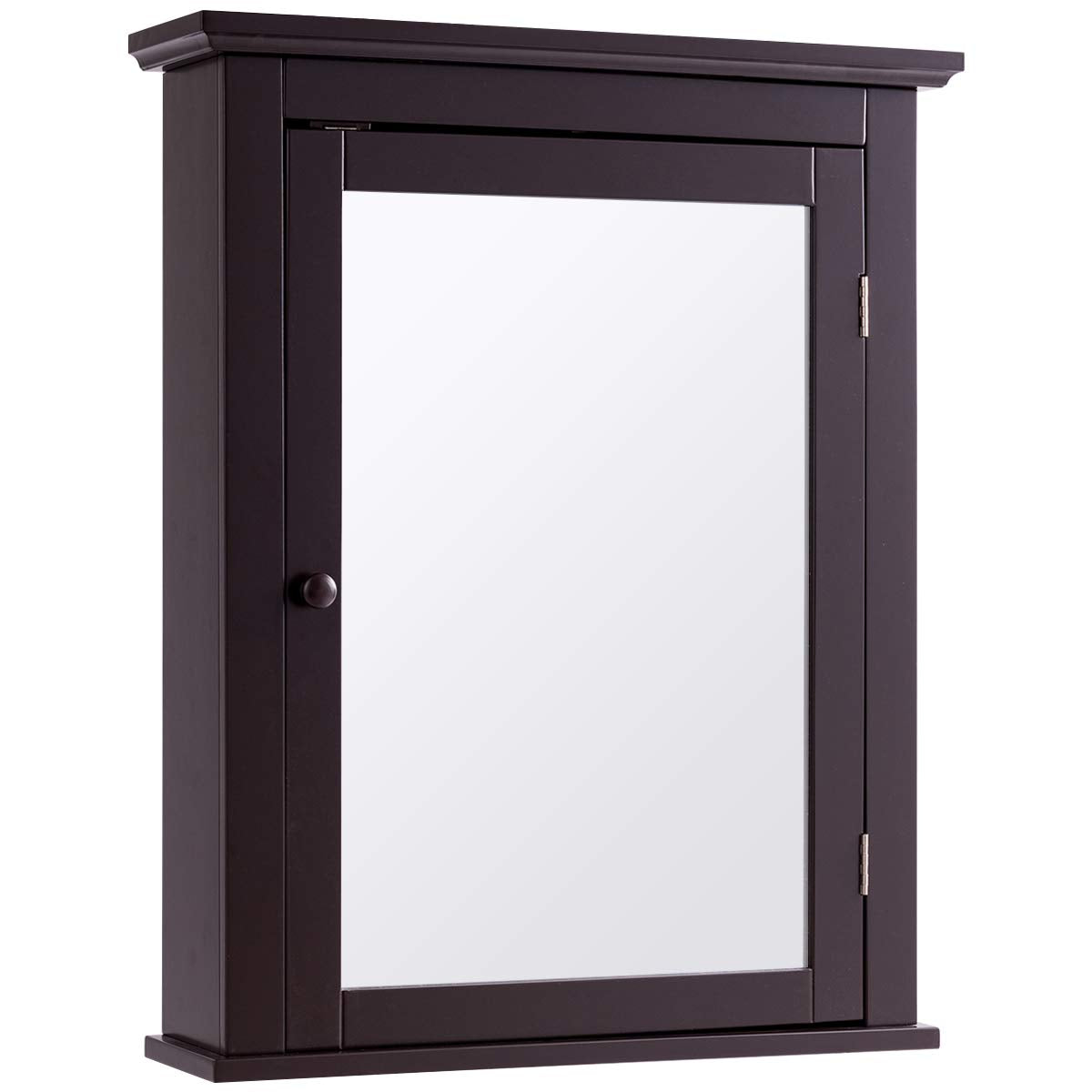 Tangkula Bathroom Cabinet with Mirror, Mirrored Wall-Mounted Storage Medicine Cabinet