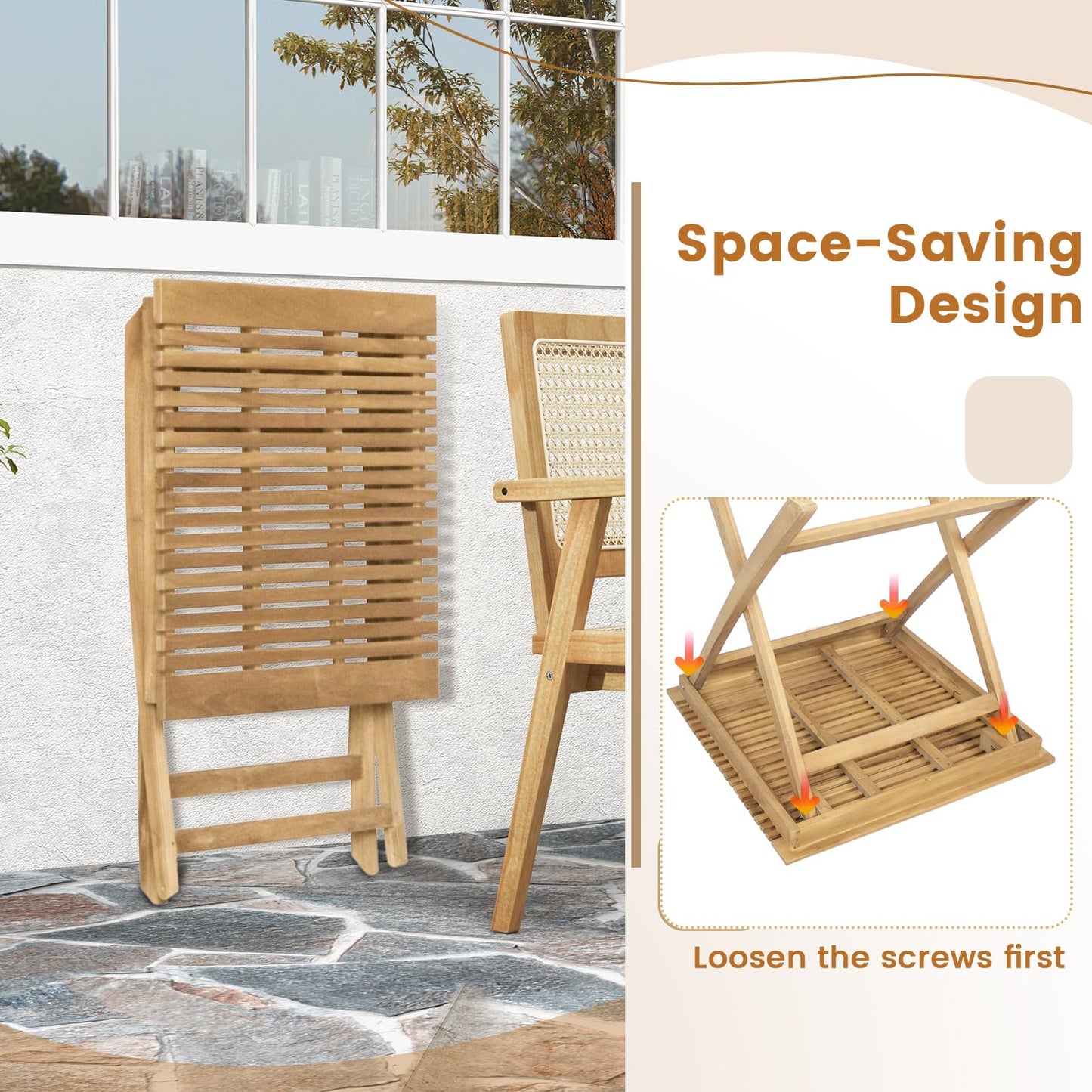 Tangkula 3-Piece Patio Bistro Set