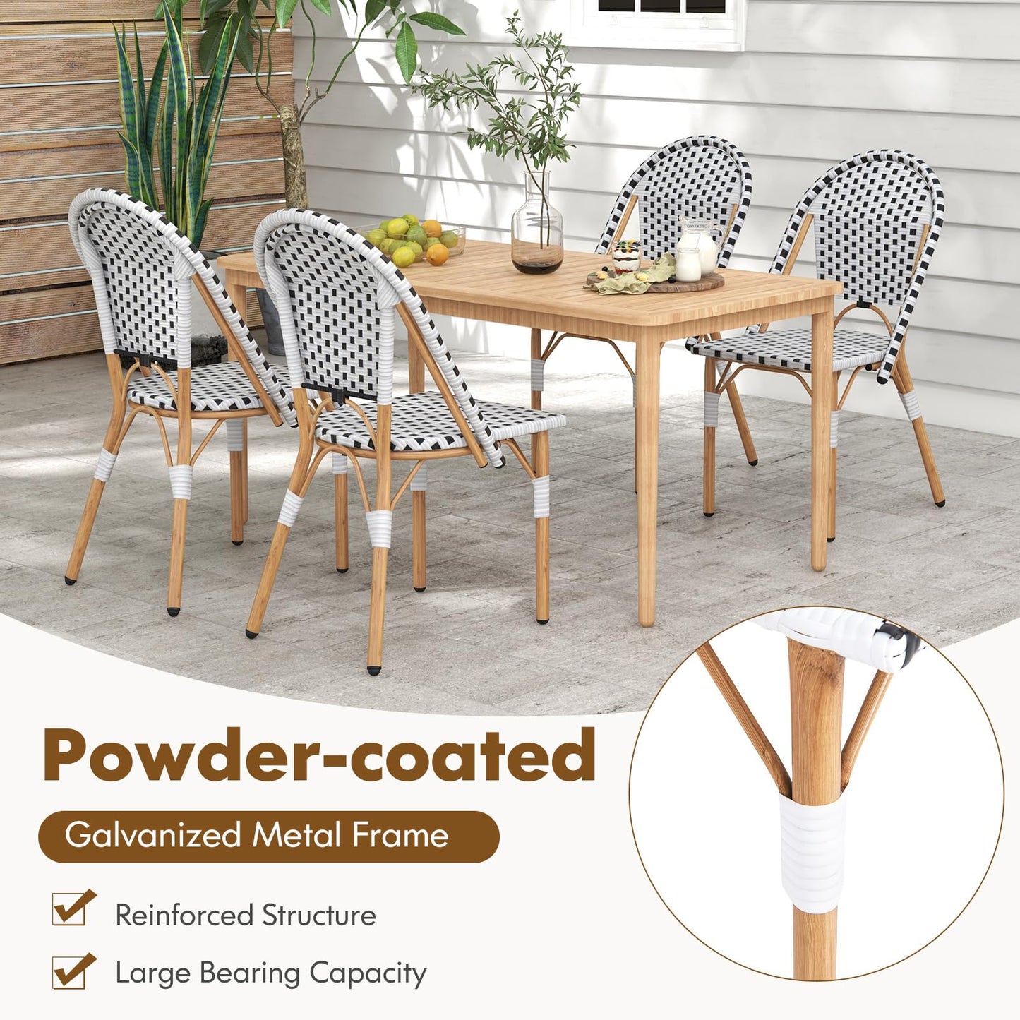 Tangkula French Bistro Chair Set of 2/4