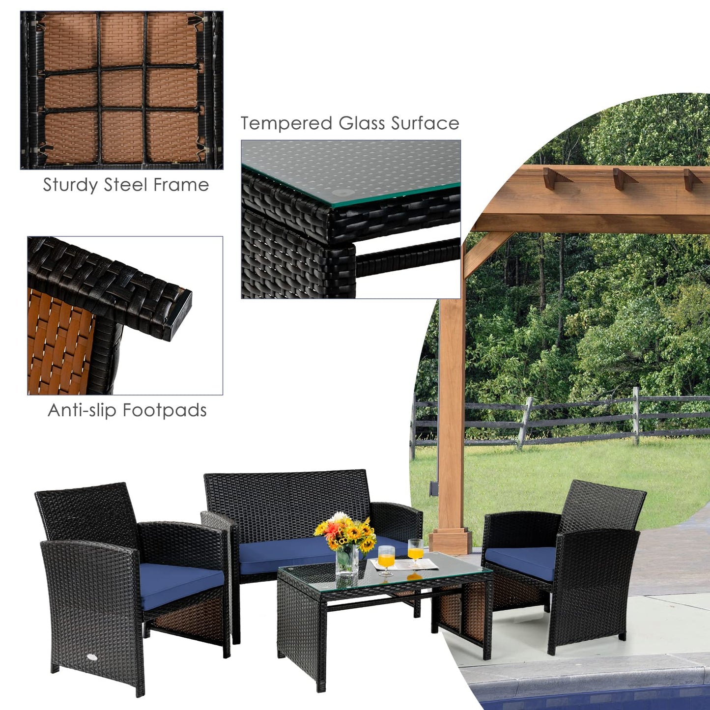 Tangkula 6 Pieces Patio Furniture Set