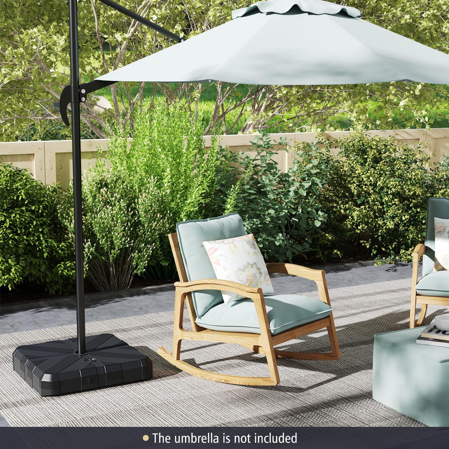 Tangkula Cantilever Umbrella Base Heavy Duty Fillable Weighted Offset Umbrella Stand