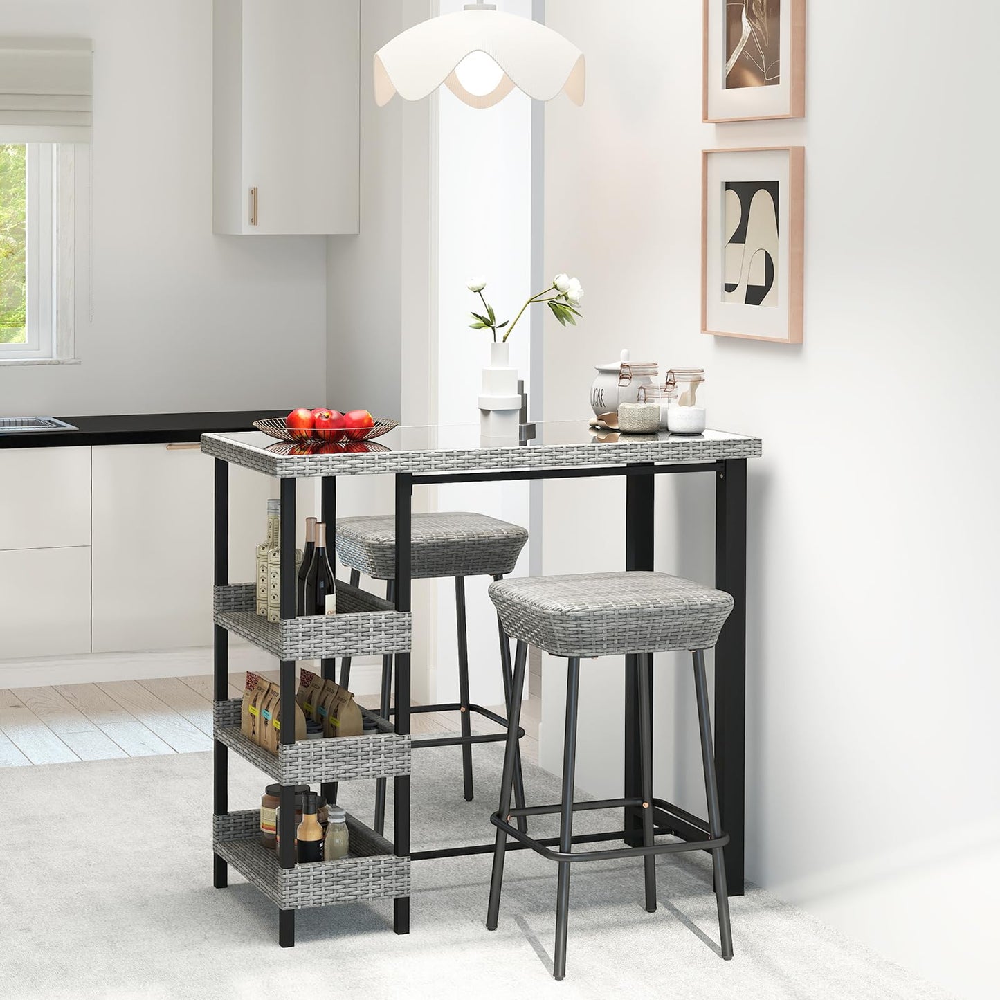 Table de bar d'extérieur Tangkula 43,5 po