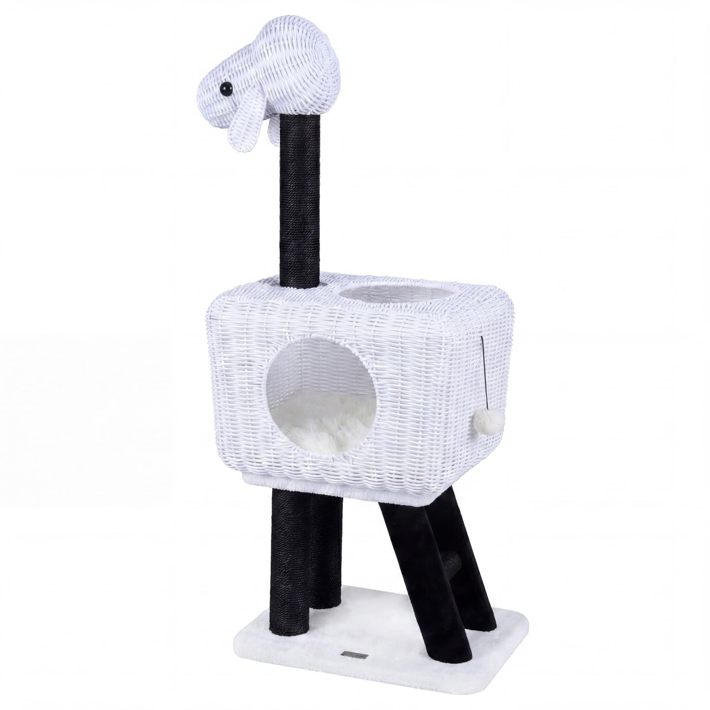 Tangkula 43 Inch Modern Rattan Cat Tree
