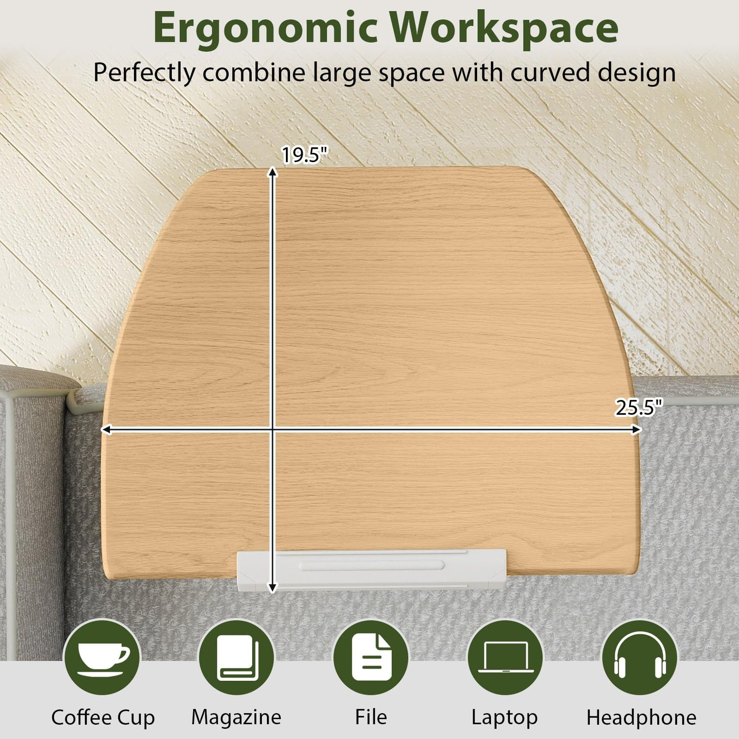 Tangkula Mobile Overbed Bedside Table with Wheels for Home