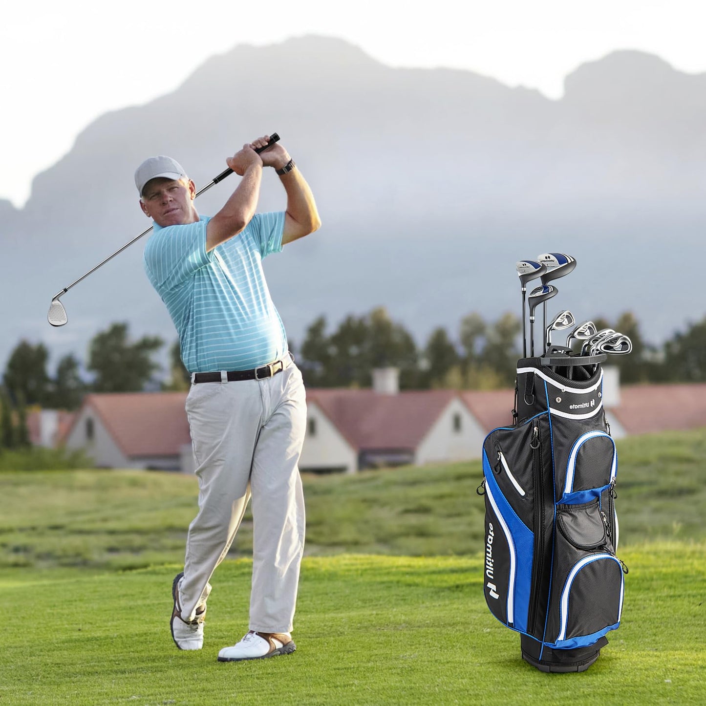 9 Pieces Men's Complete Golf Club Set Right Handed - Tangkula
