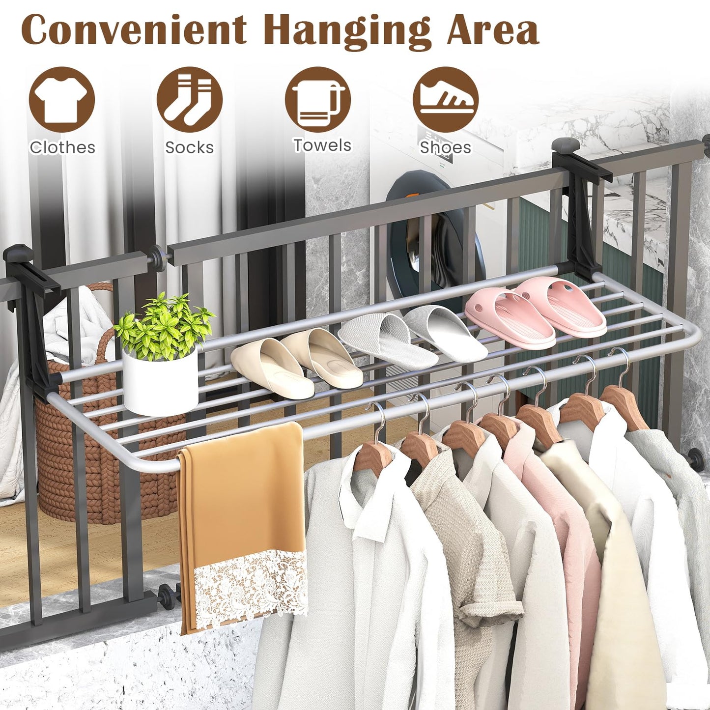 Tangkula Portable Clothes Drying Rack for Indoor & Outdoor Use