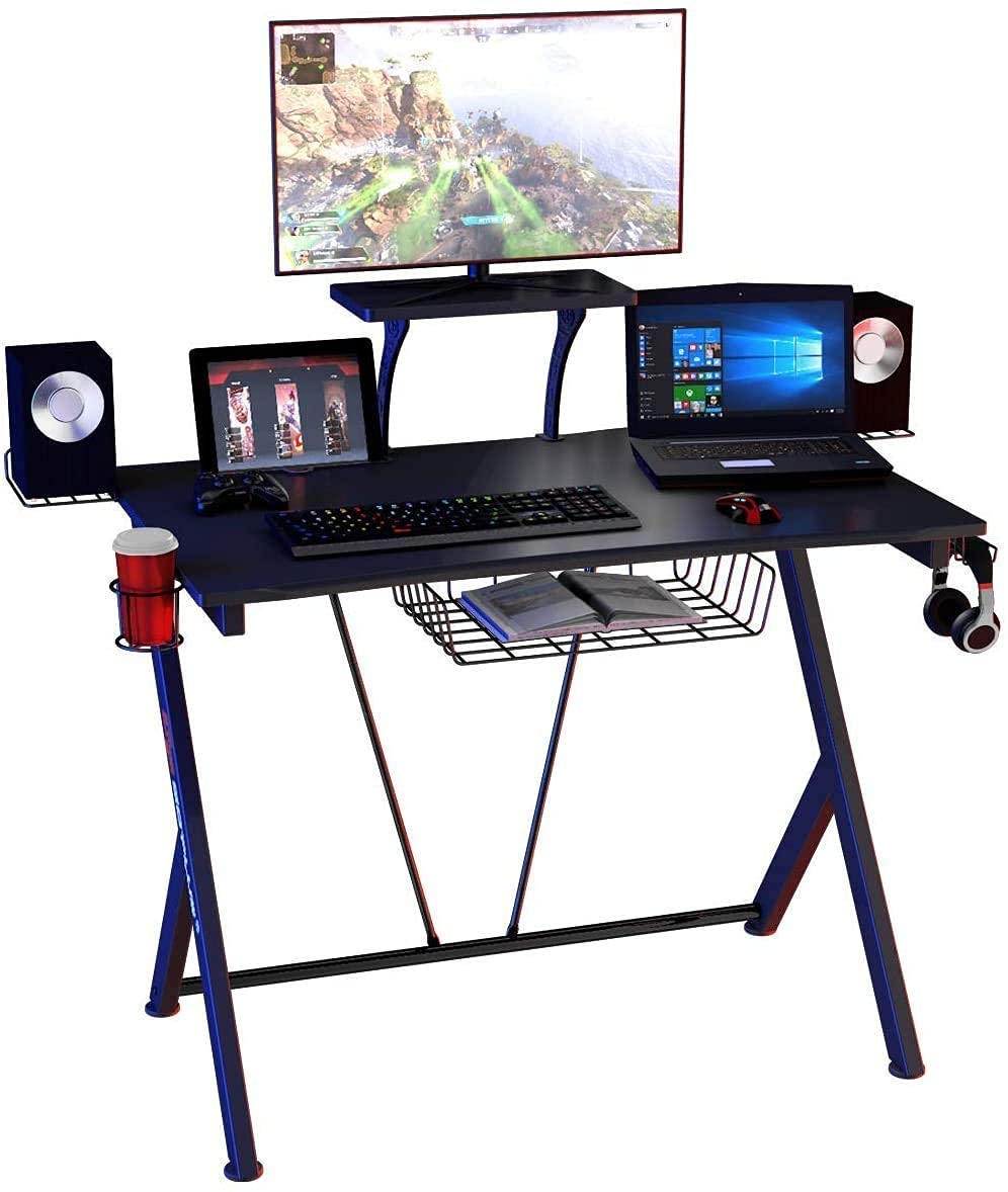 Tangkula Computer Desk Gaming Desk with Headset Hook