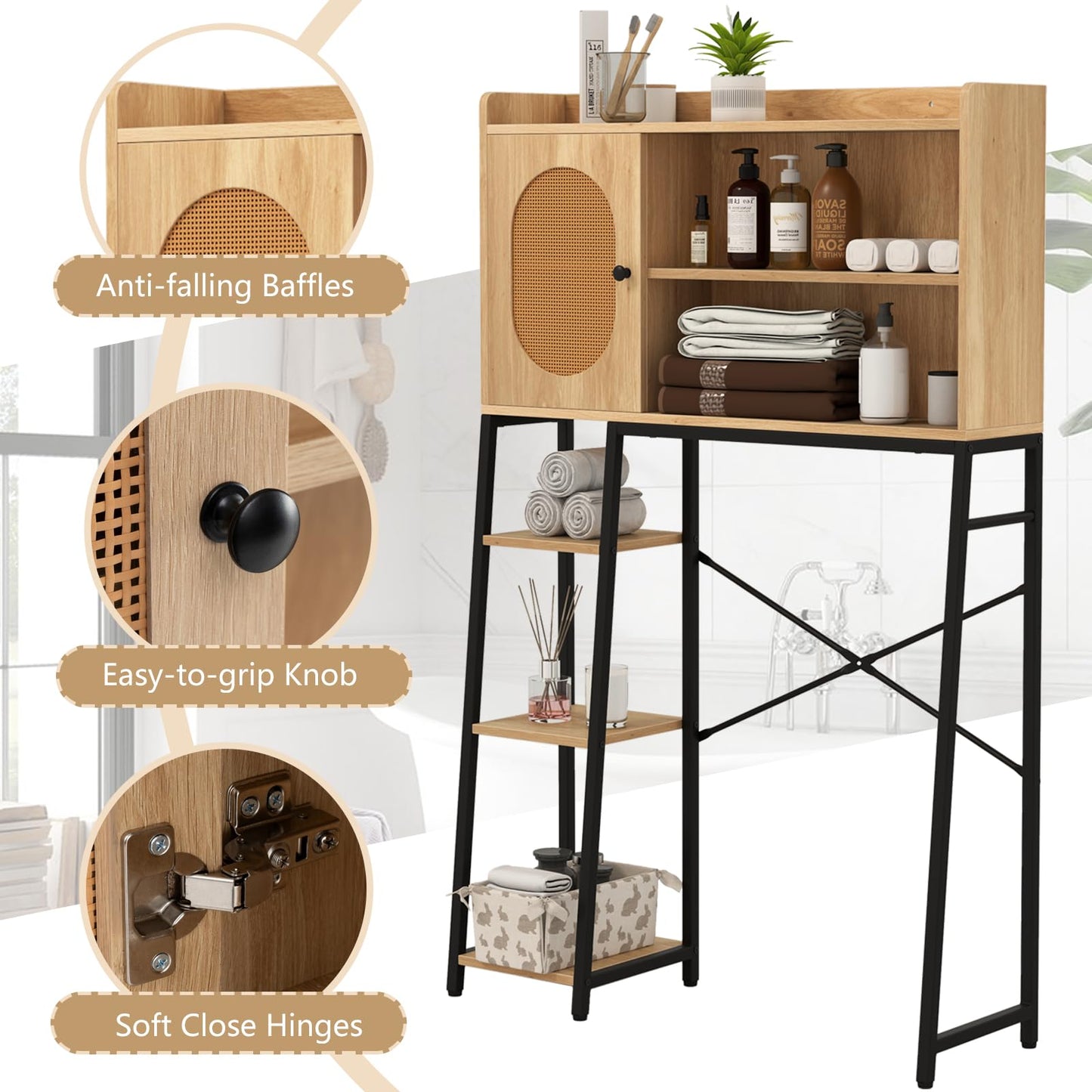 Tangkula Over The Toilet Storage Cabinet