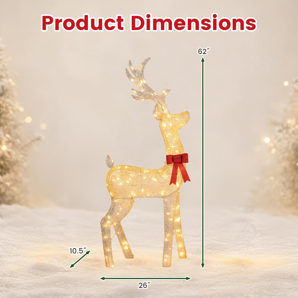 Tangkula 5.2 FT Christmas Lighted Reindeer