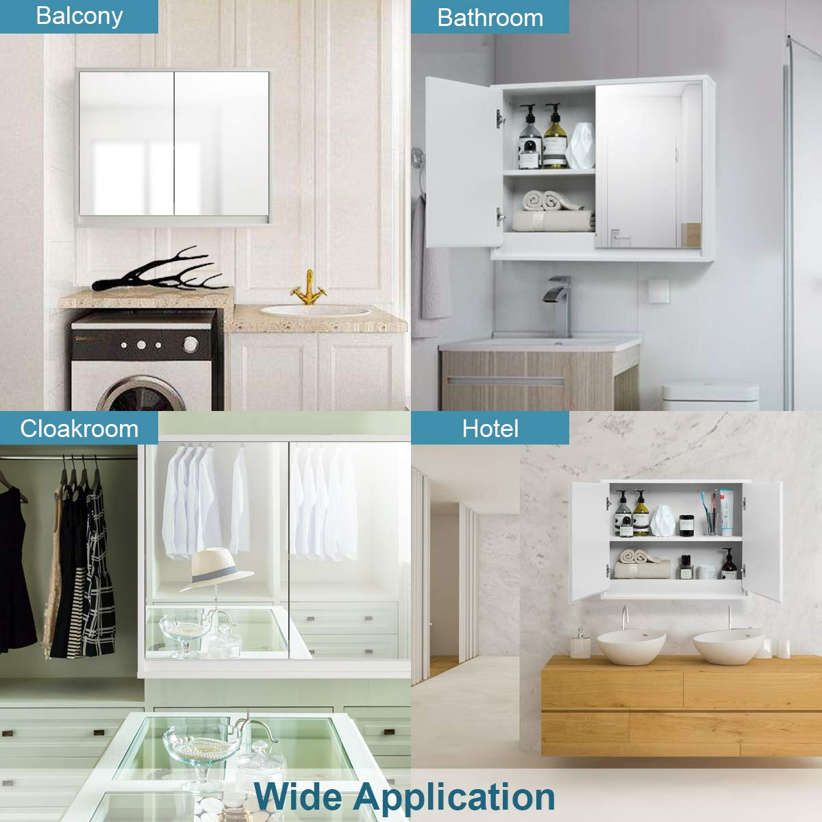 2-Tier Wall-Mounted Storage Cabinet - Tangkula