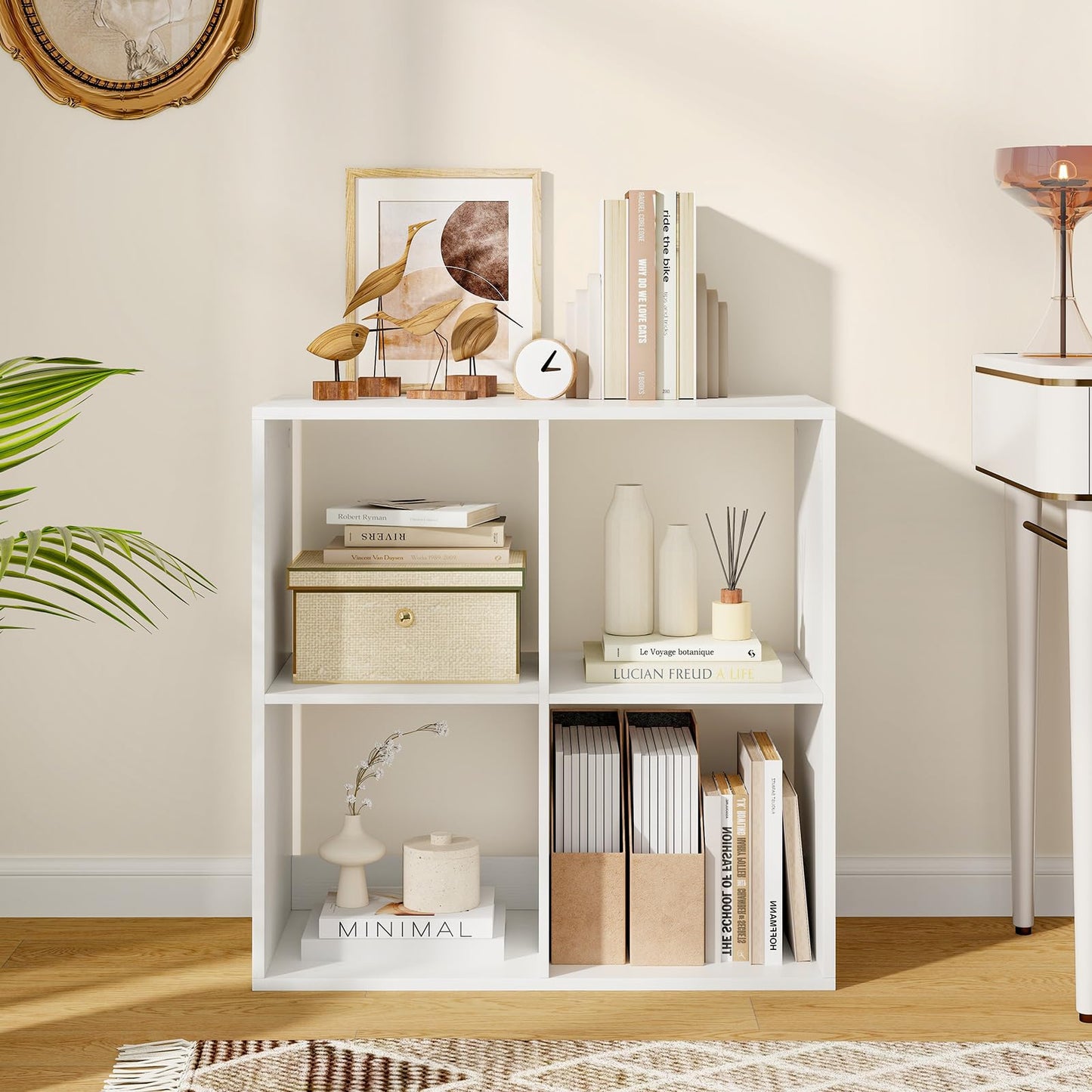 Tangkula 4-Cube Bookcase, 3-Tier Bookshelf with Open Compartments