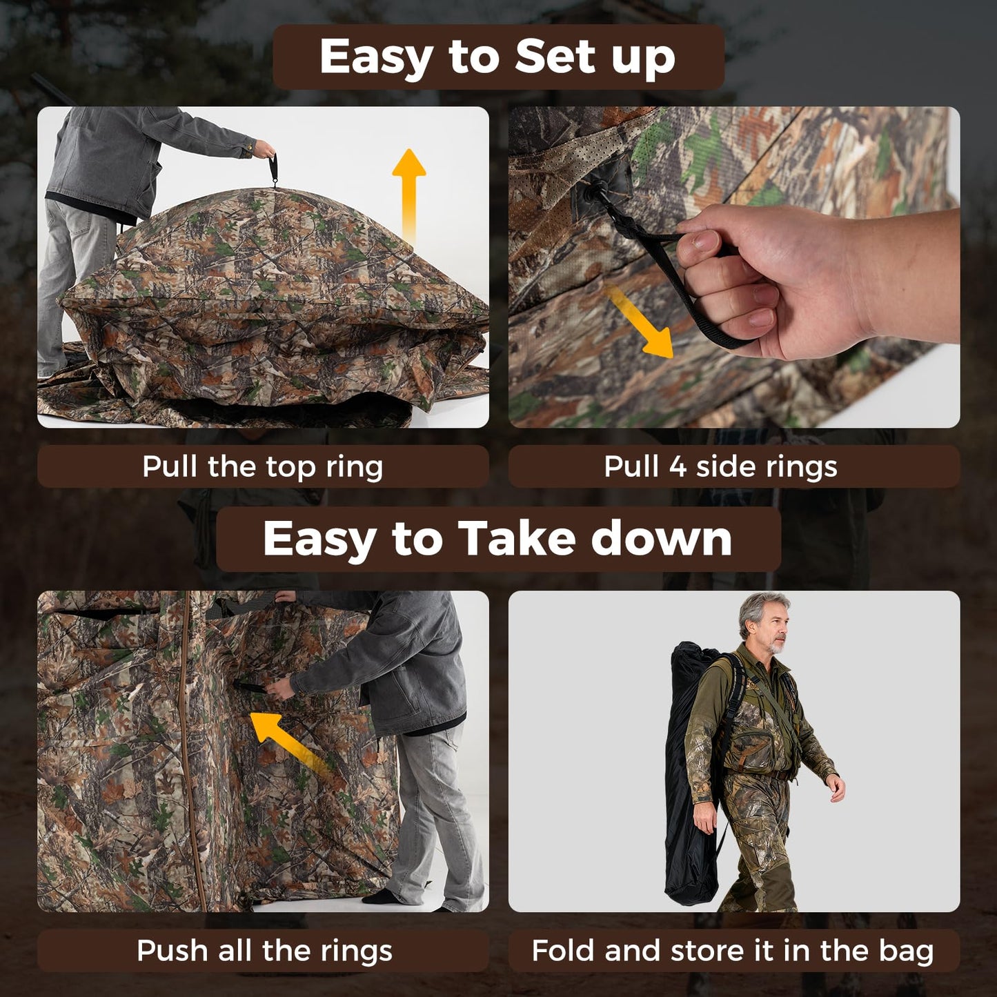 Tangkula 270° See Through Pop-up Ground Hunting Blind for 3-4 Person Turkey Hunting