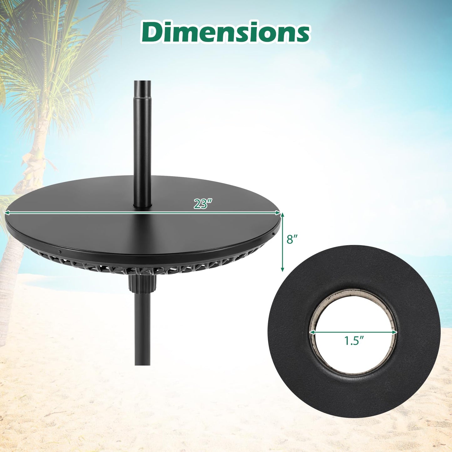 Tangkula Outdoor Umbrella Table Tray