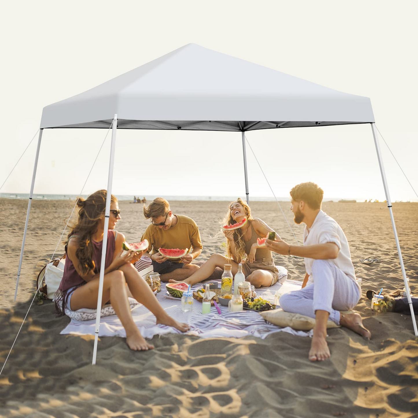 Tangkula 10 ft x 10 ft Outdoor Instant Pop-up Canopy, Folding Slanted Leg Canopy Tent