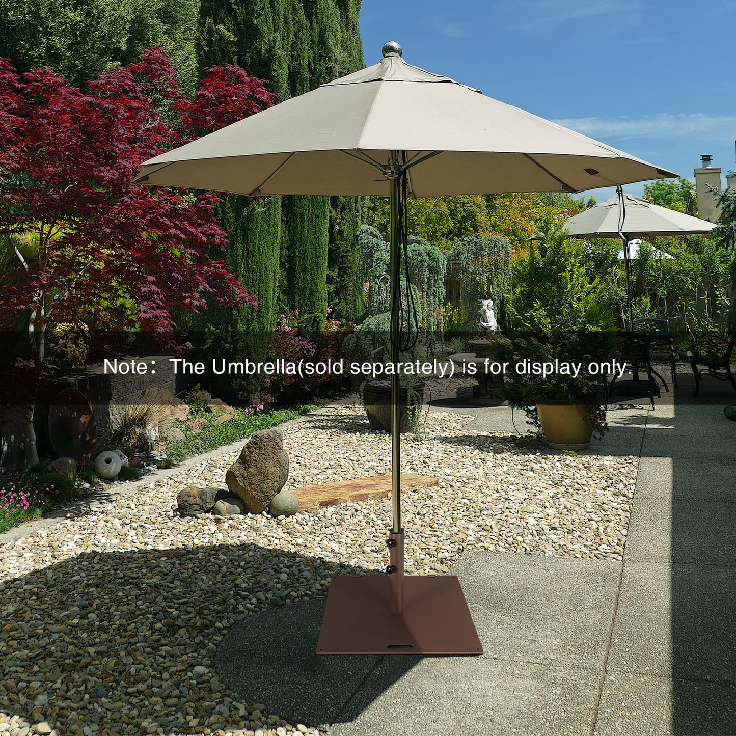 50 LBS Patio Umbrella Stand, Fits for 1.6 - 1.9 Umbrella Pole (Bronze)