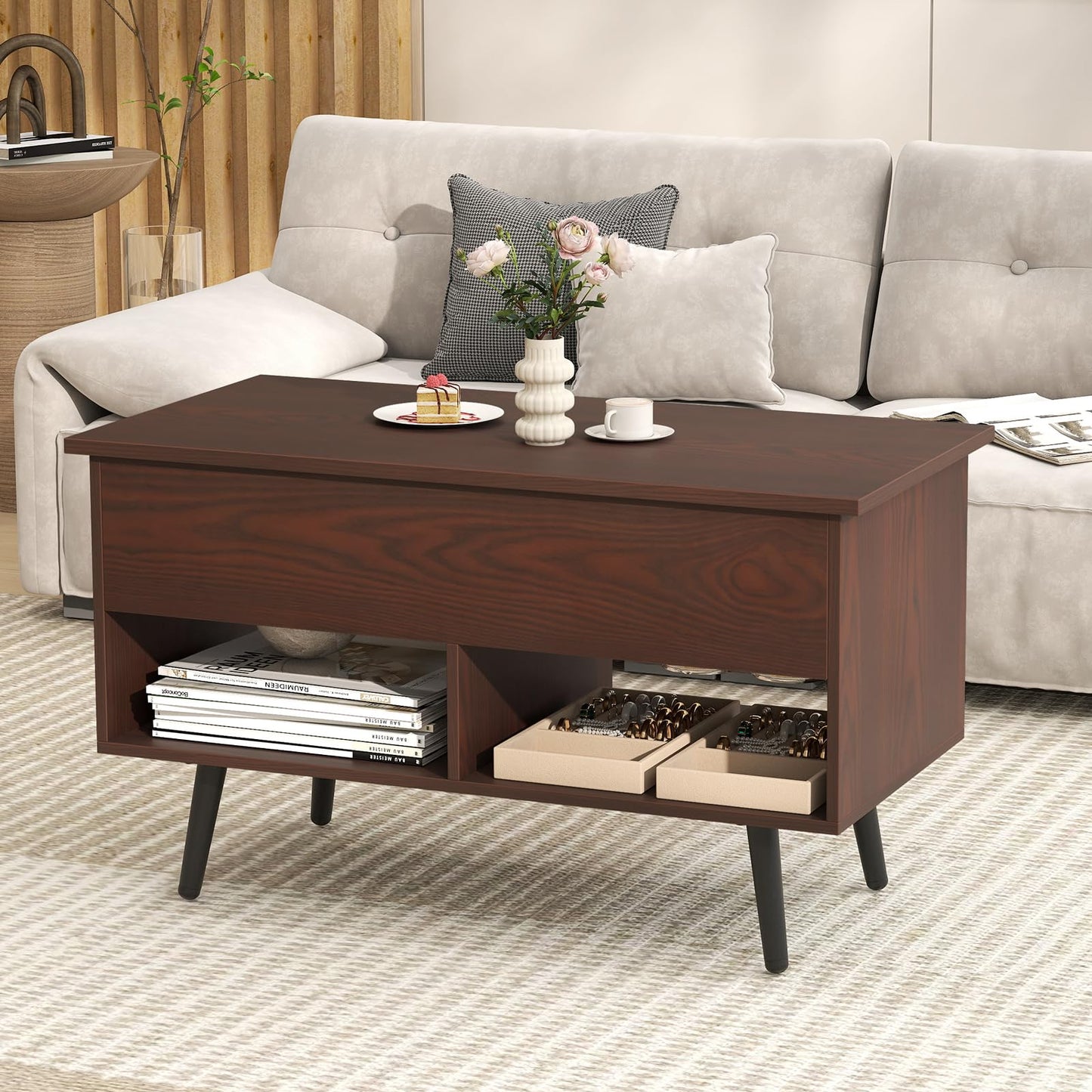 Tangkula Lift Top Coffee Table for Living Room