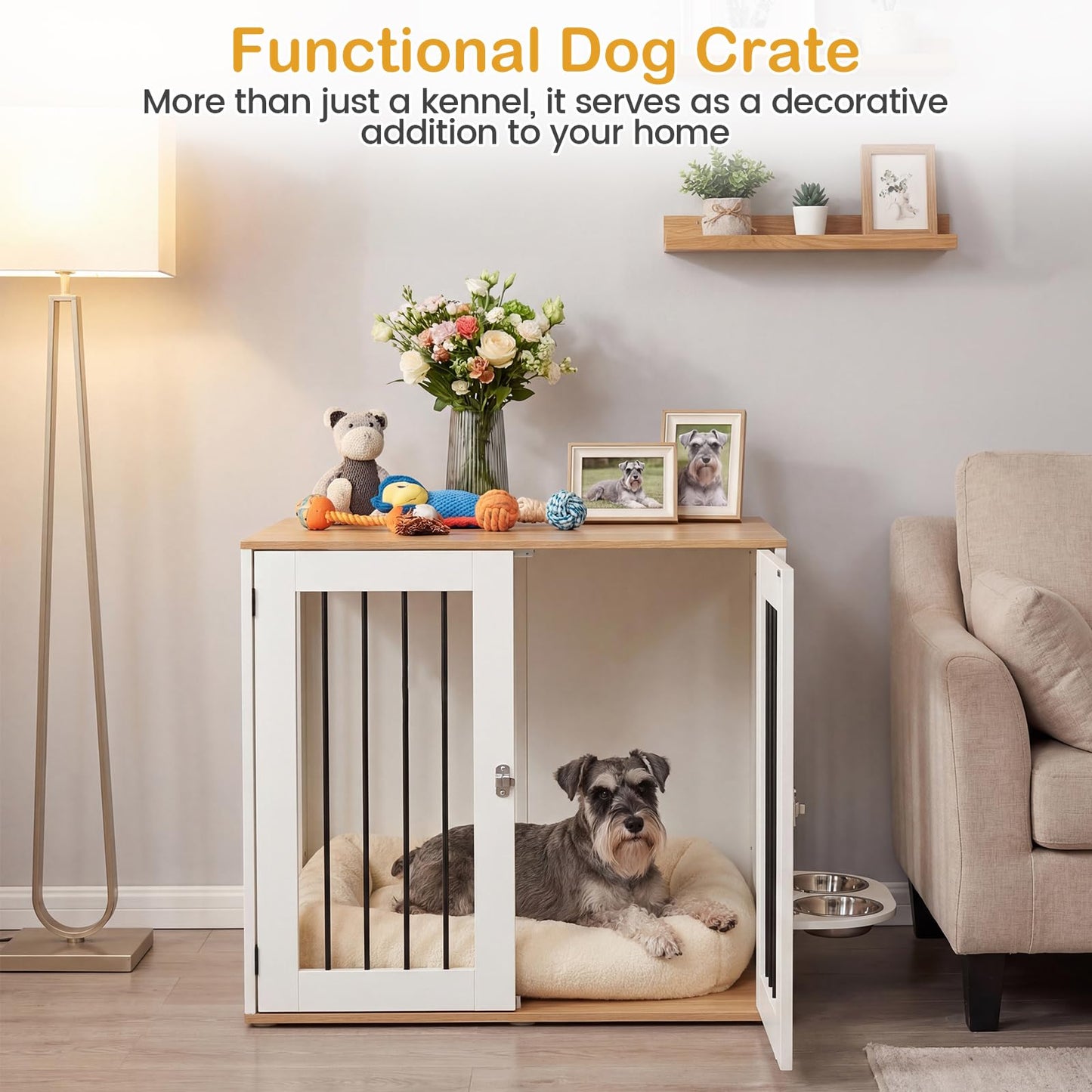 Tangkula 31.5” Dog Crate Furniture for Small Medium Dogs
