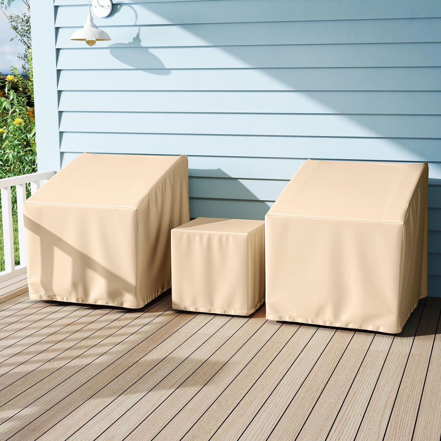Tangkula Patio Furniture Covers Waterproof Outdoor Conversation Covers for 3 Pieces Bistro Set