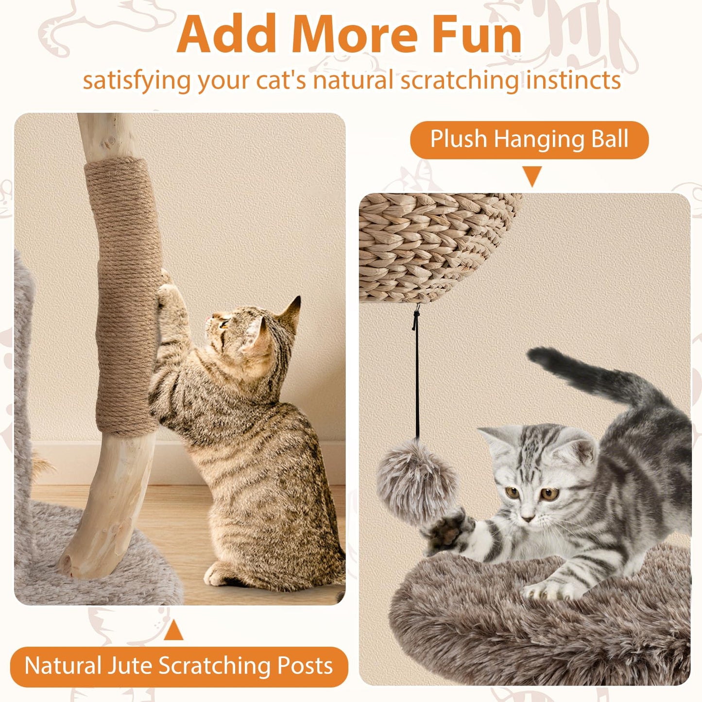 Arbre à chat Tangkula en bois massif pour chatons d'intérieur