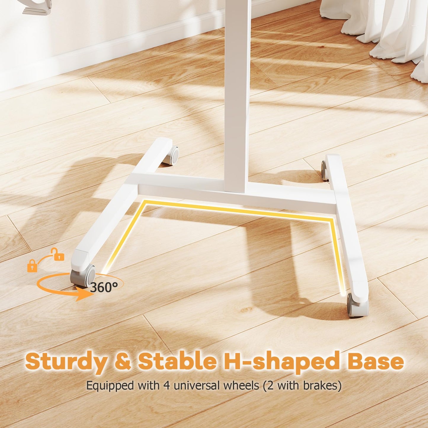 Tangkula Foldable Mobile Standing Desk Cart for Home Office