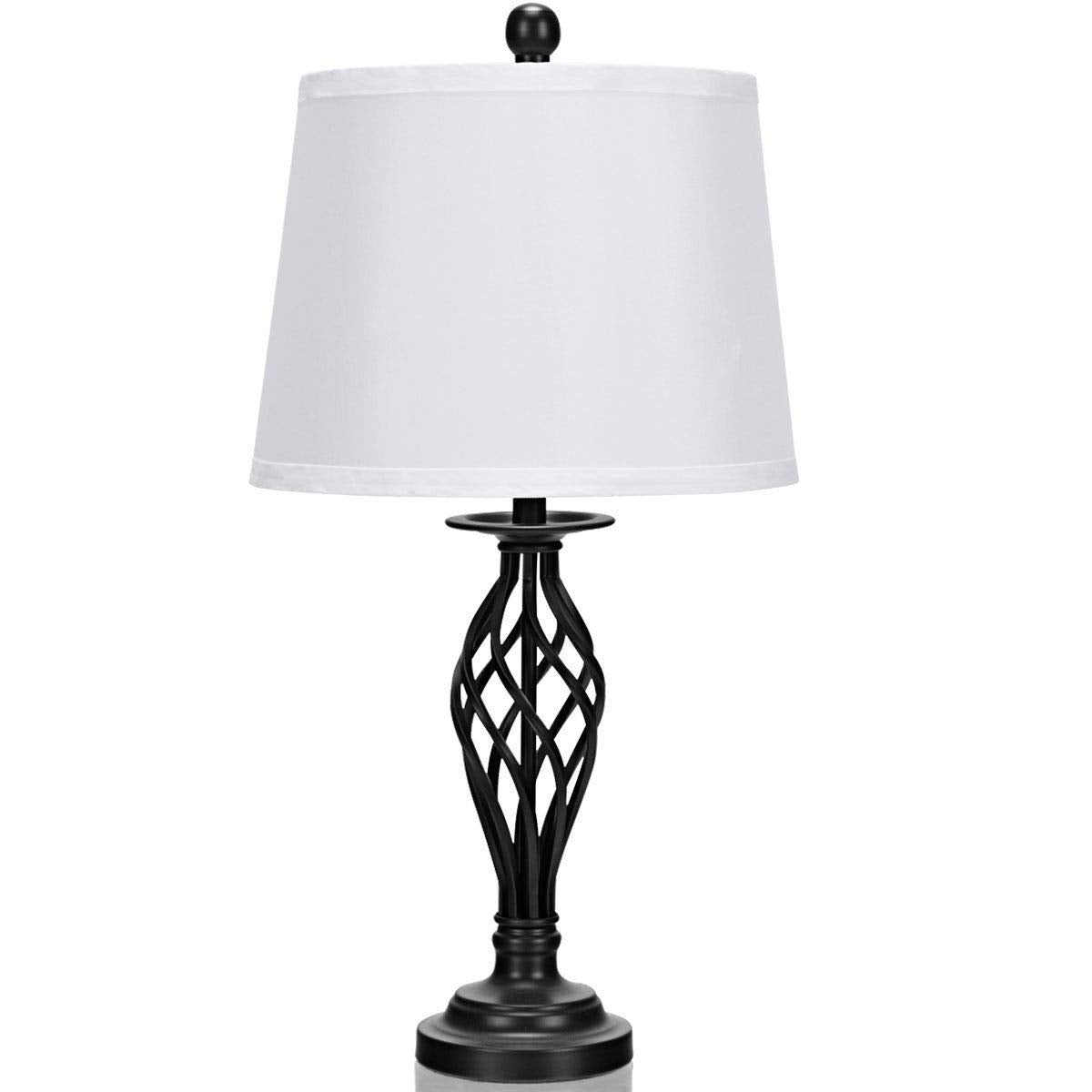 Tangkula Lamp Set 3-Piece Modern Home Living Room Bedroom Chrome Finish Lamps