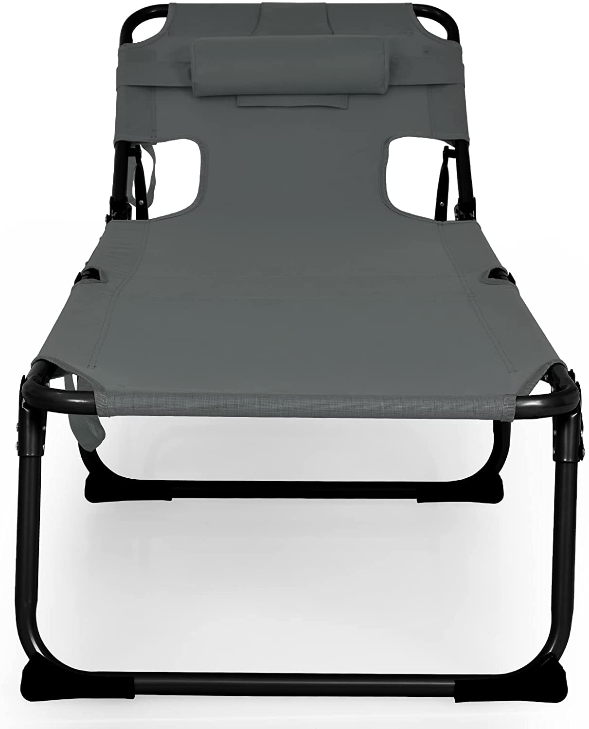 Beach Chaise Lounge Chair with Hole for Face,  for Outdoor Backyard Poolside